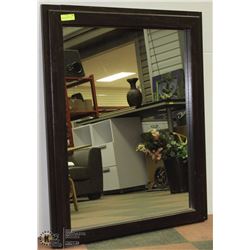 LARGE WOOD FRAMED MIRROR (34.5"L X 42"H)