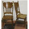 Image 1 : LOT OF 2 CARVED OAK WOOD CHAIRS