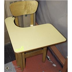 VINTAGE WOODEN SCHOOL DESK & CHAIR