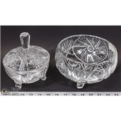 SET OF 2 VINTAGE ESTATE PINWHEEL CRYSTAL THREE