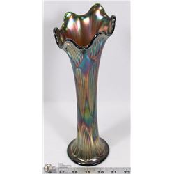 FENTON DIAMOND AMP RIB PURPLE TONE CARNIVAL GLASS