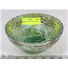 Image 1 : GREEN GRAPES CARNIVAL GLASS BOWL