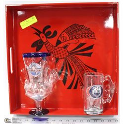 "DIABLO" CHICKEN SERVING TRAY 16"X16" WITH