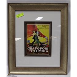 FRAMED & MATTED "GRAFOFONI COLUMBIA"