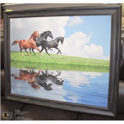 FRAMED HORSE PICTURE 34.5X41.5