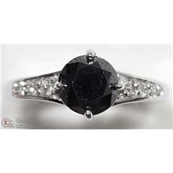 14K WHITE GOLD CLASSIC BLACK & WHITE DIAMOND RING