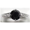 Image 1 : 14K WHITE GOLD CLASSIC BLACK & WHITE DIAMOND RING