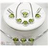 Image 1 : 5PC STERLING SILVER PERIDOT JEWELLERY SET