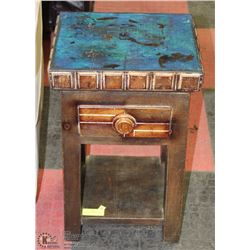 14"X11"X26"H WOODEN EASTERN END TABLE