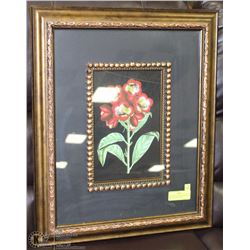 BLACK RED FLOWER PICTURE 20X24 MEDITERRANIAN STYLE
