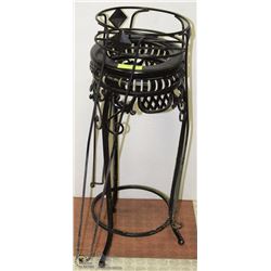 2 WROUGHT IRON PLANT STANDS 26"X11"