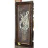 Image 1 : 18"X42" WOODEN FRAMED ZEBRA PICTURE