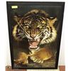Image 1 : 28"X36" WOODEN FRAMED TIGER PICTURE