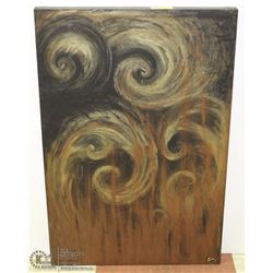 SMOKE FIRE ACRYLIC PAINTING 24X36