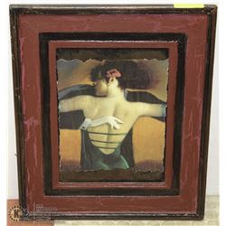 18"X22" DANCING WOMAN PICTURE FRAMED