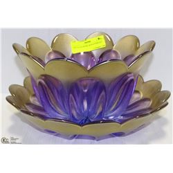 2 PC GLASS BOWL & PLATTER SET