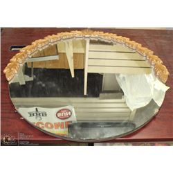 ANTIQUE ROUND BRASS TRIM MIRROR