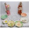 Image 1 : FLAT OF FIGURINES, DEVILED EGG PLATTER, AND MORE