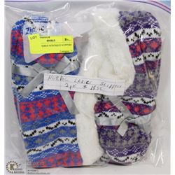 2 PACK LADIES NORDIQUE SLIPPERS