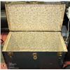 Image 1 : VINTAGE STEAMER TRUNK WITH LEATHER HANDLES