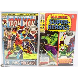 OLD COMICS WITH IRON MAN, HULK AND DAREDEVIL