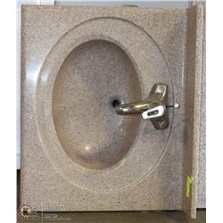 1PC SINGLE CORIAN COUNTER WITH SINK AND TAP