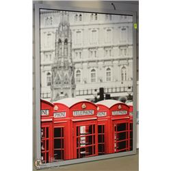 SHOWHOME FRAMED ENGLISH TELEPHONE BOOTHS PICTURE