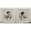 Image 1 : 2 FRAMED MATCHING FLOWER WATER COLOR SIGNED 18X38