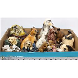FLAT OF DOG FIGURINES