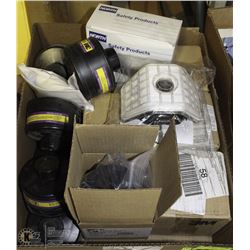 BOX FULL OF 3M RESPIRATORY CARTRIDGES + CAPS
