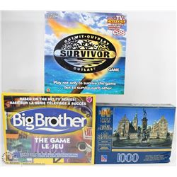 BOX W/ 2 NEW GAMES (SURVIVOR & BIG BROTHER) & 1