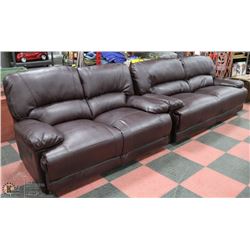 NEW ANDERSON BONDED LEATHER SOFA AND LOVESEAT,