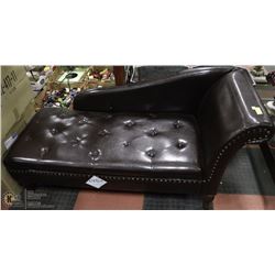 NEW BROWN LEATHERETTE CHAISE LOUNGE CHAIR