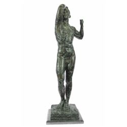 Man Bronze Sculpture on Marble Base Figurine