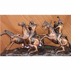 West Western Indian Horse Bronze Sculpture