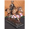 Image 3 : French Soldier on Horse Bronze Statue on Marble Base Sculpture