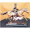 Image 6 : French Soldier on Horse Bronze Statue on Marble Base Sculpture