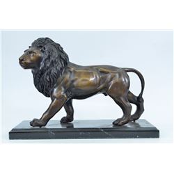Lost Wax Solid Lion Animal Bronze Sculpture