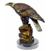 Image 7 : Bald Eagle Bronze Sculpture on Marble Base Statue