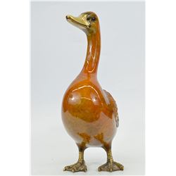 Garden Pool Home Decor Duck Bird Bronze Sculpture