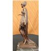 Image 5 : Warrior Woman Knight Bronze Statue on Marble Base Sculpture