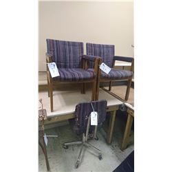 2 CLIENT CHAIRS & 1 STENO CHAIR