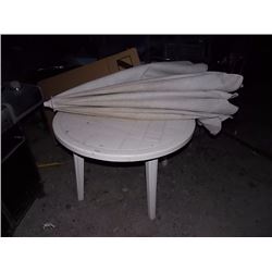 PATIO TABLE WITH UMBRELLA