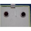 Image 2 : EARRINGS- 1.75CTW GARNET & DIAMONDS IN STERLING SILVER SETTING - RETAIL ESTIMATE $350