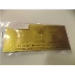 GOLD FOIL BILL - 24K GOLD - USA $1 - not legal tendar