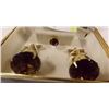Image 1 : VINTAGE CUFF LINK SET WITH TIE PIN - SMOKY TOPAZ?