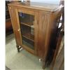 Image 1 : VINTAGE WOOD GLASS DOOR CABINET