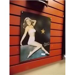 MEMORABILIA - METAL SIGN - 3-D PIN UP GIRL