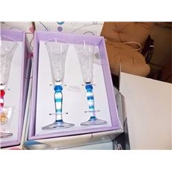 NEW SET OF GLASSES - 2 PC SET - BLUE - RETAIL ESTIMATE $29.99