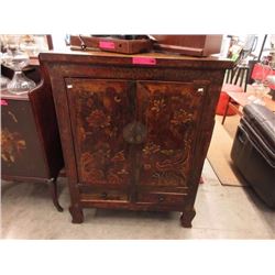 ORNATE CABINET - SOLID WOOD WITH CARVED FRONT